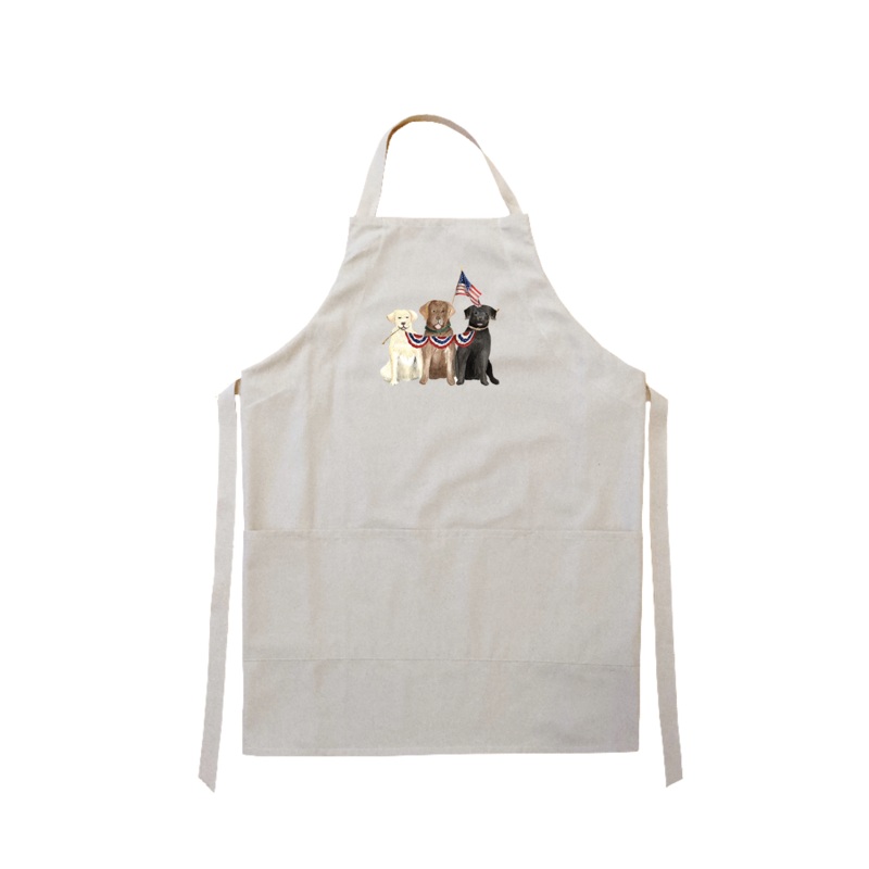 three labs 4th of july apron