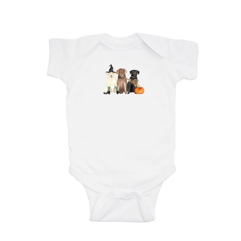 three labs october baby snap up short sleeve