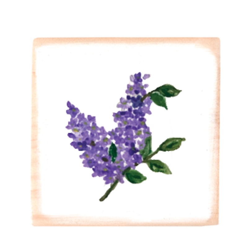 lilac square wood block