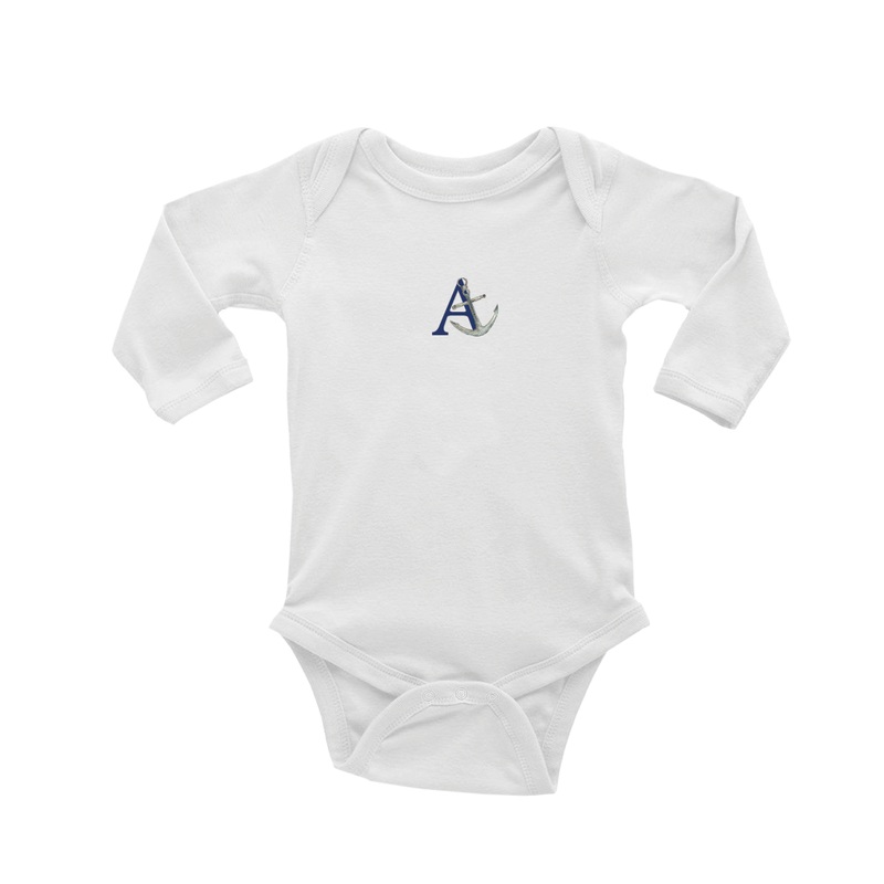 nautical alphabet – A baby snap up long sleeve