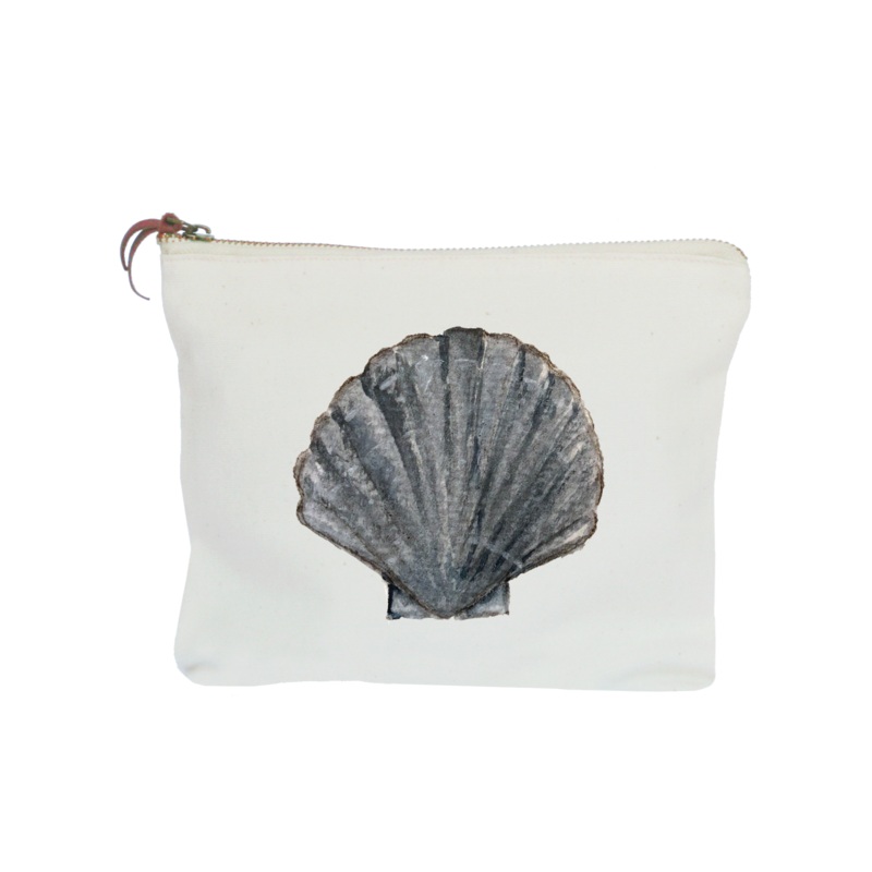 scallop shell zipper pouch