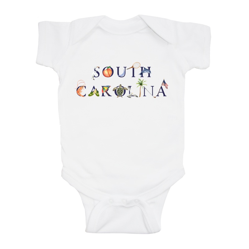 South Carolina baby snap up short sleeve