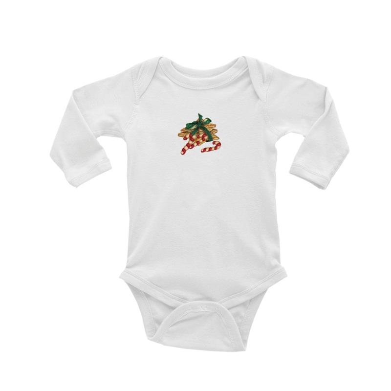 christmas cookies baby snap up long sleeve