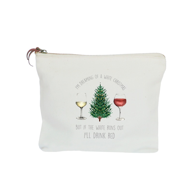 dreaming white christmas zipper pouch