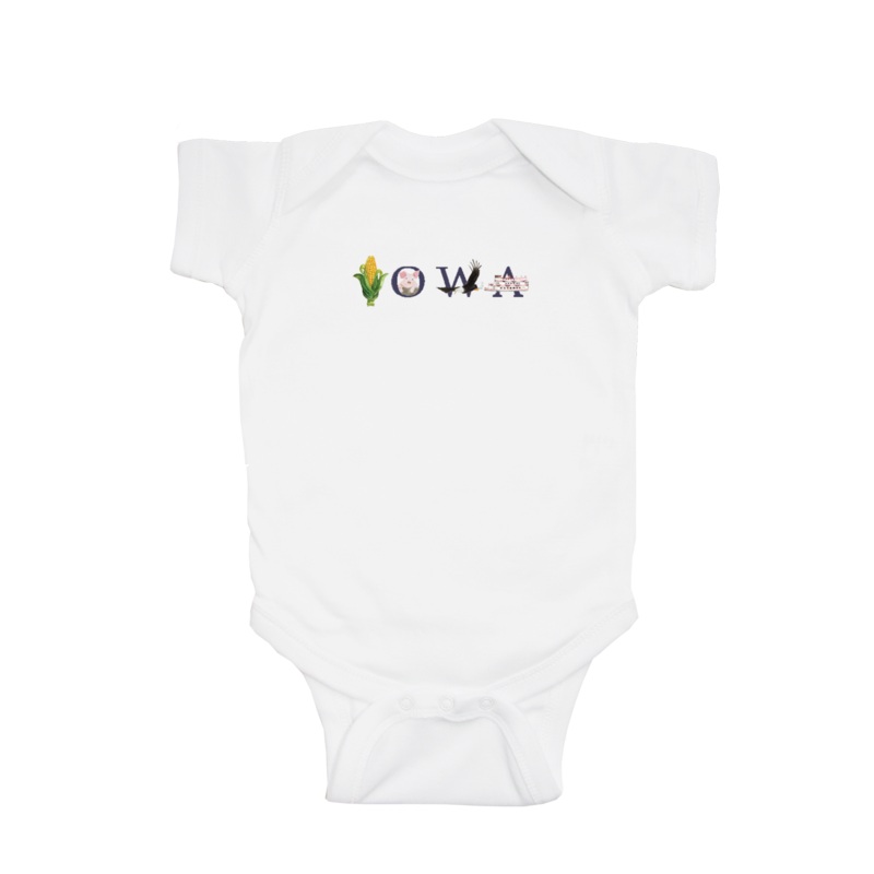 iowa navy baby snap up short sleeve