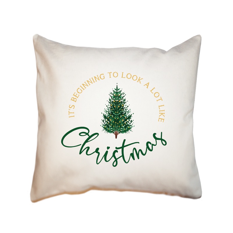 it’s beginning to look tree square pillow