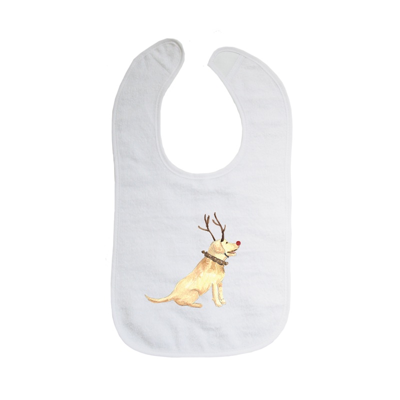 yellow lab with nose bib