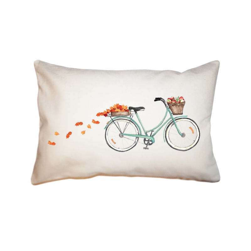 bike with apples and leaves large rectangle pillow