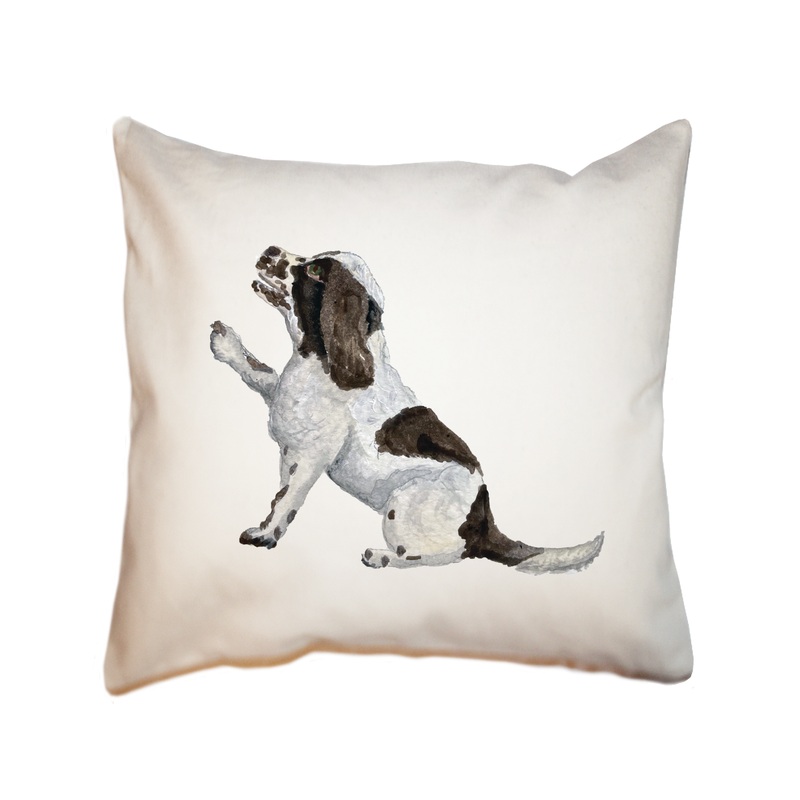 english cocker spaniel square pillow