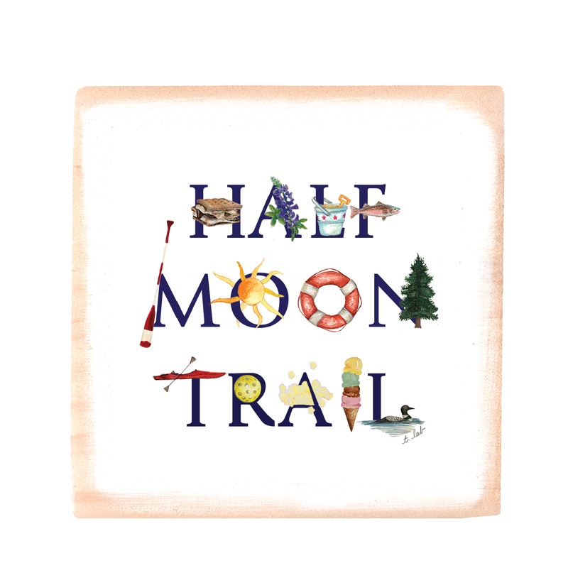 half moon trail wood block