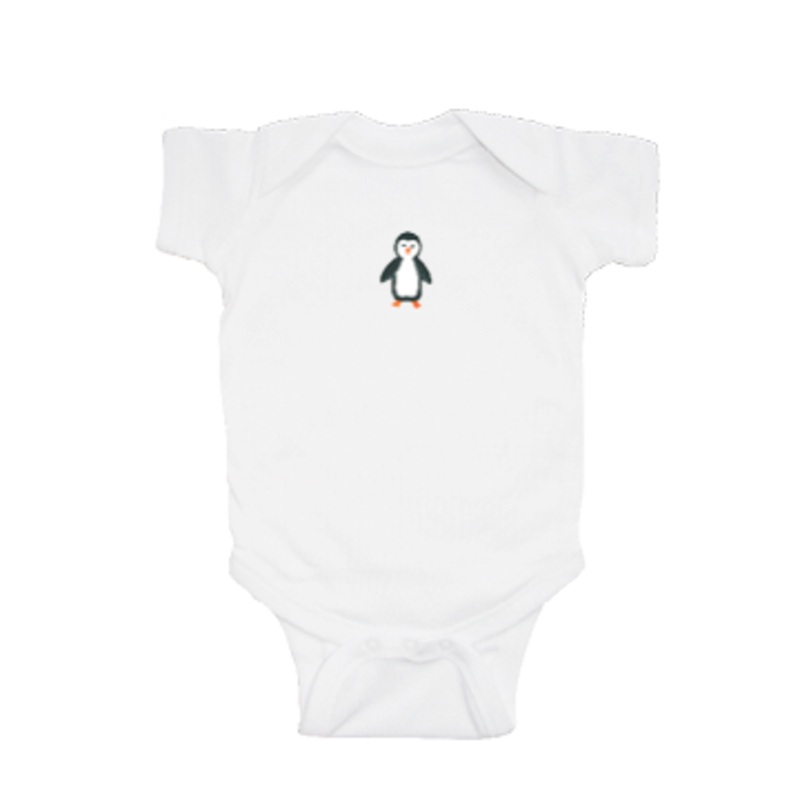 penguin baby snap up short sleeve