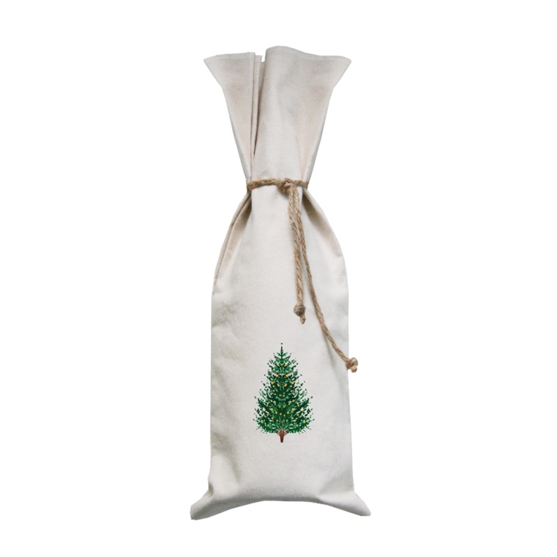 tree + white lights wine bag