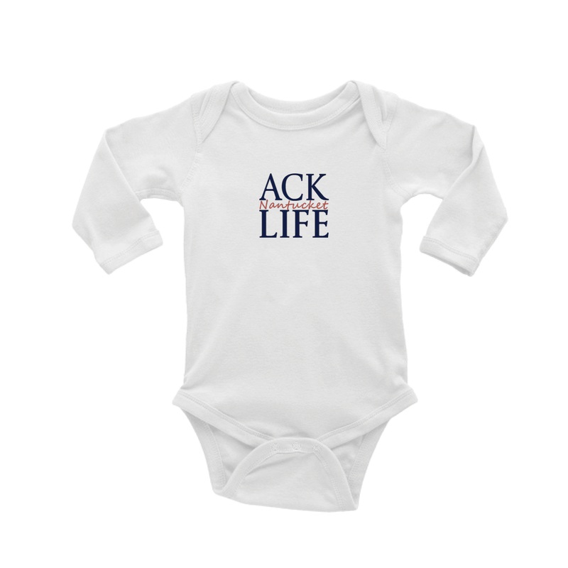 ACK Life Nantucket in nantucket red baby snap up long sleeve