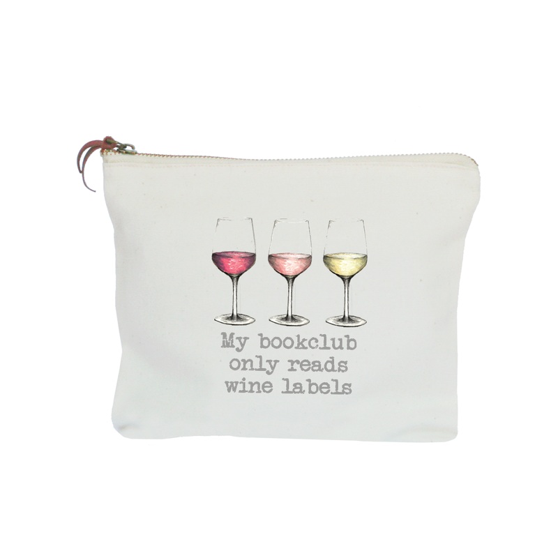 bookclub three colors wine zipper pouch