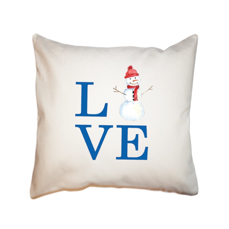 love snowman square pillow