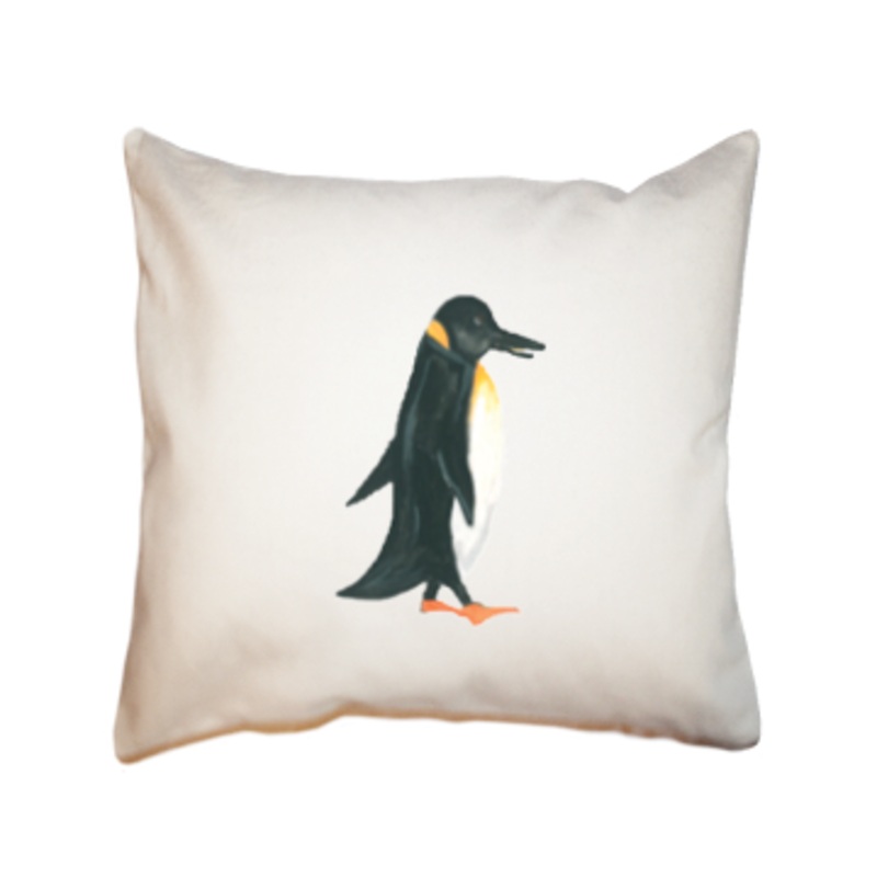 penguin walking square pillow
