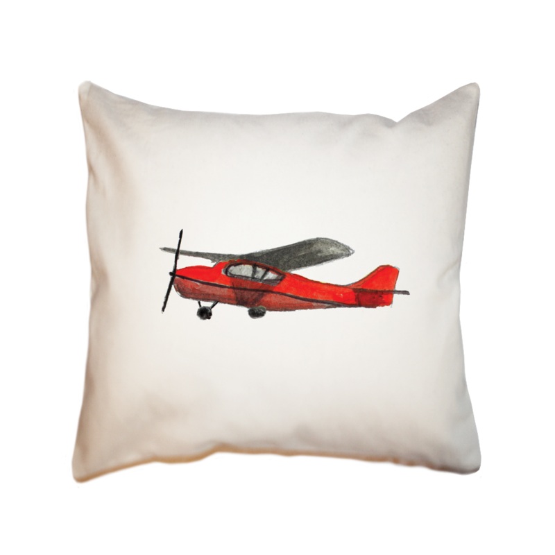 red airplane square pillow