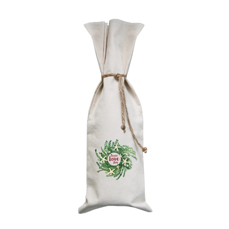 starfish wreath peace love joy wine bag