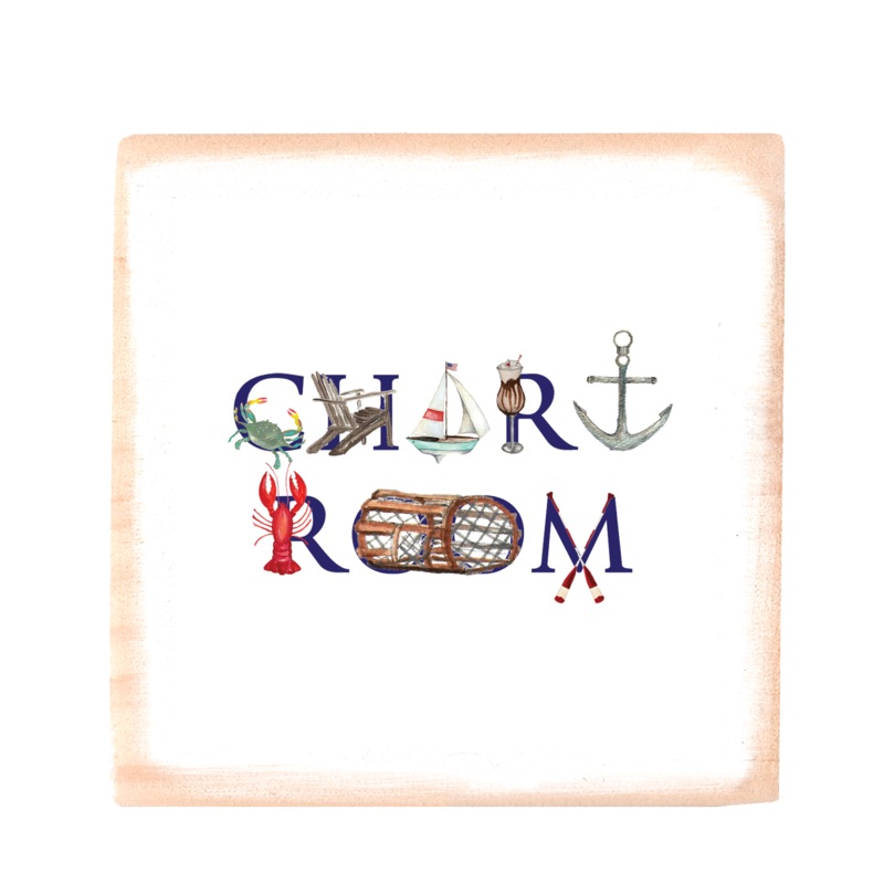 chart room square wood block