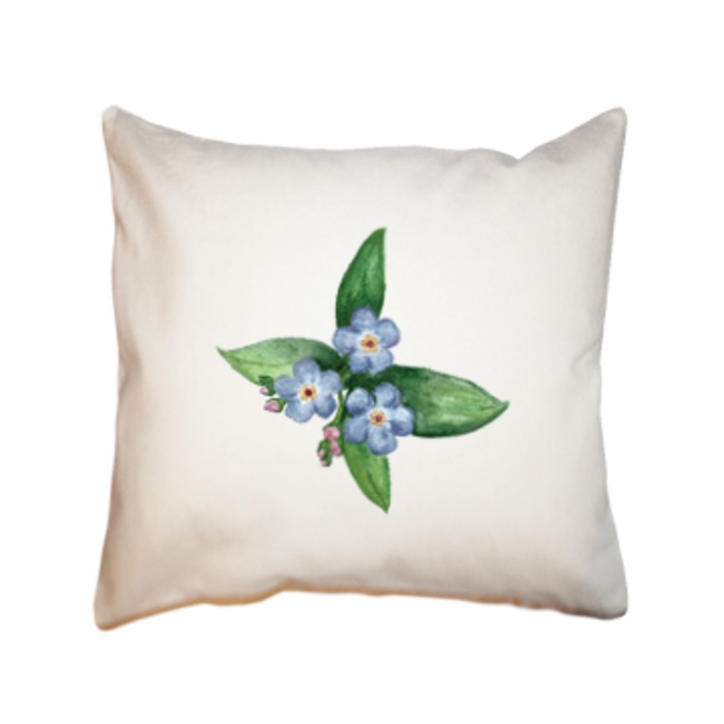 forget me nots square pillow
