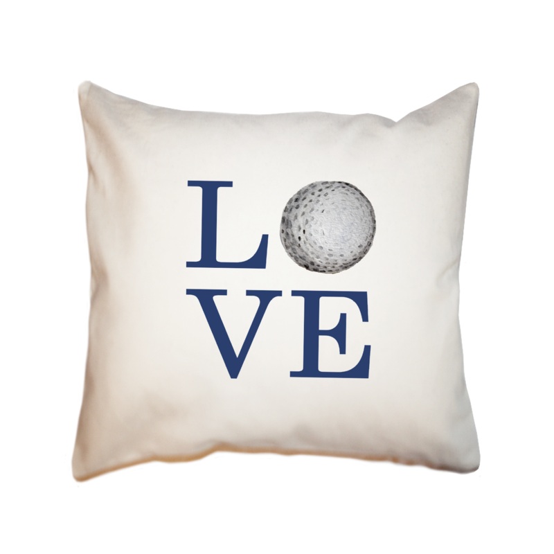 love golf navy square pillow