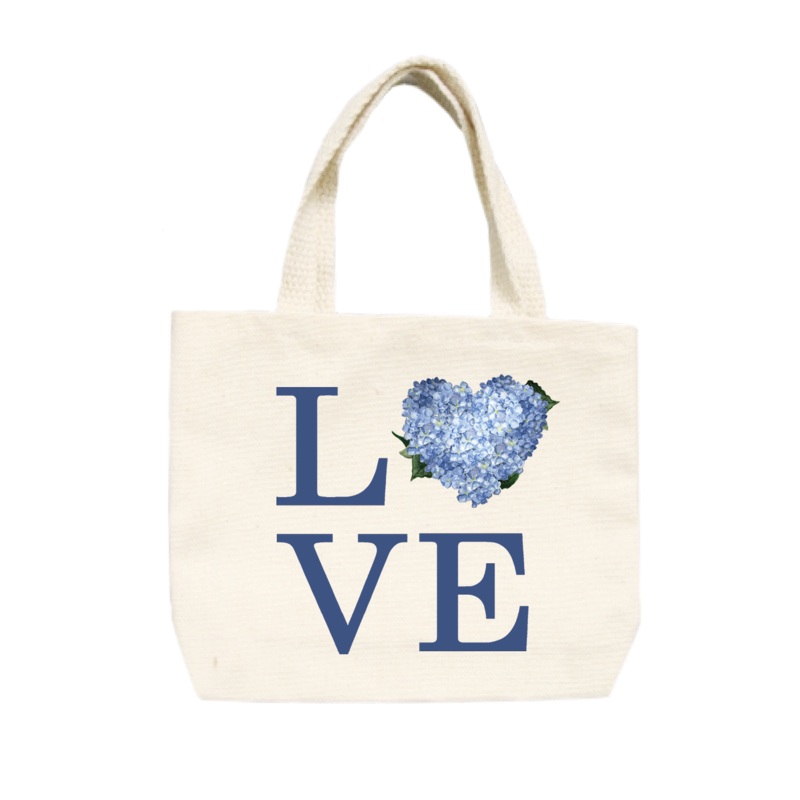 love hydrangea heart small tote