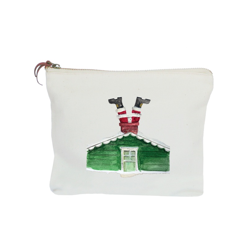 santa upside sown zipper pouch
