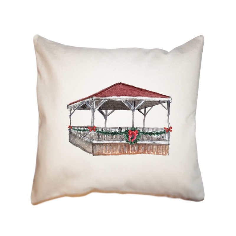 star island gazebo summer house christmas square pillow