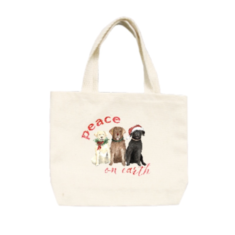 three labs peace small tote