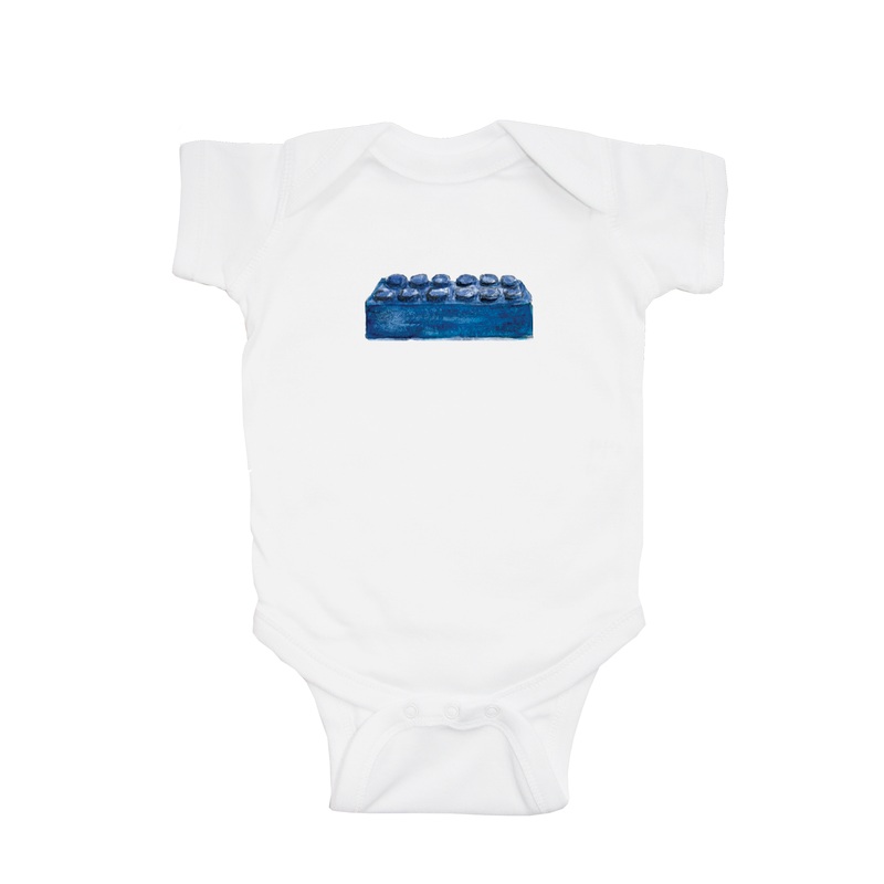 blue building brick baby snap up short sleeve