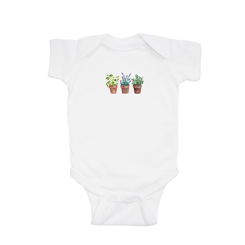 herbs in pot baby snap up short sleeve