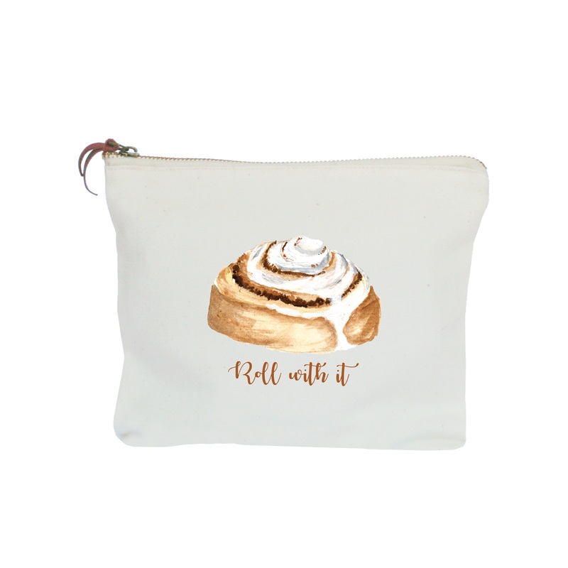 roll with it cinnamon bun zipper pouch