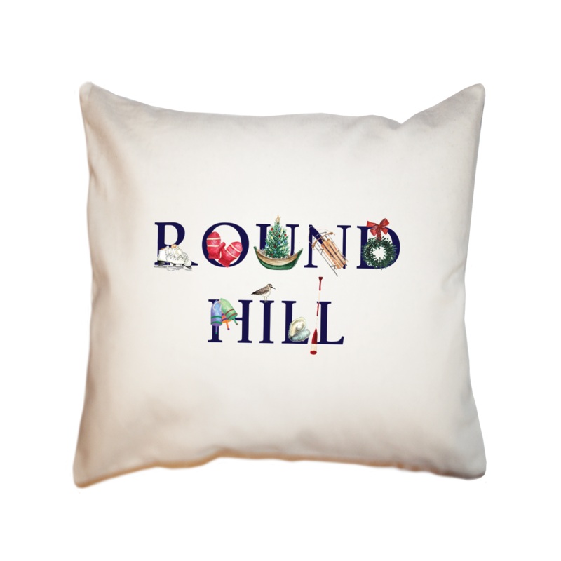 round hill winter holiday square pillow
