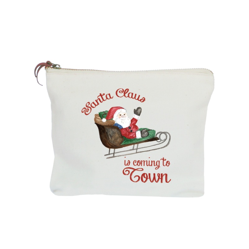 santa claus coming to town zipper pouch
