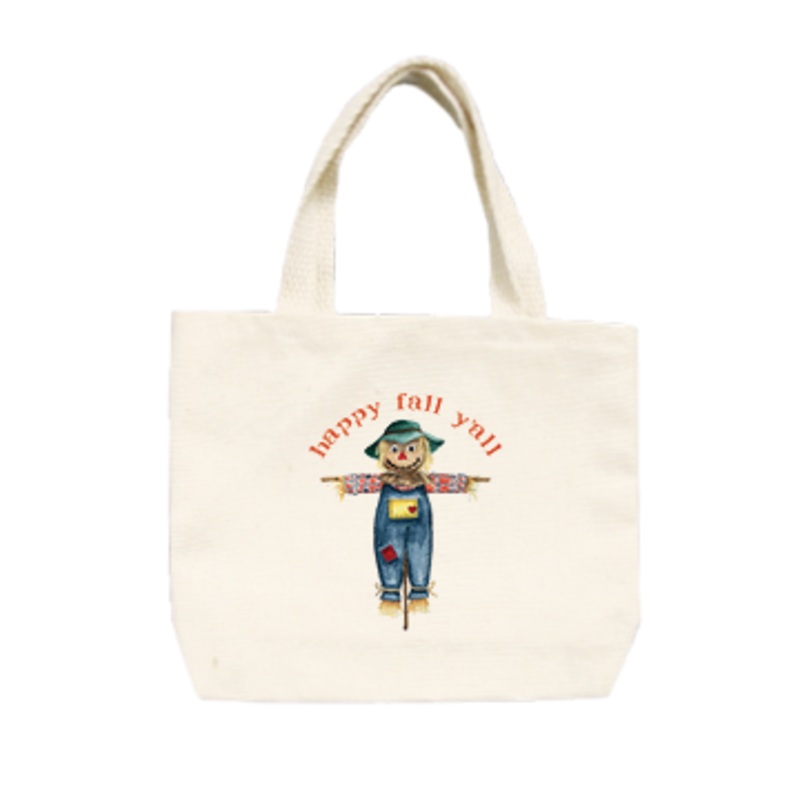 scarecrow happy fall y’all small tote