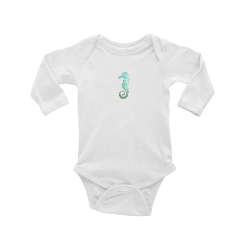 seahorse baby snap up long sleeve