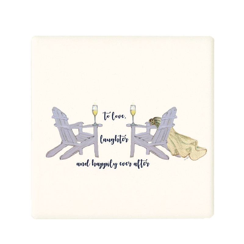 wedding to love to laughter coaster