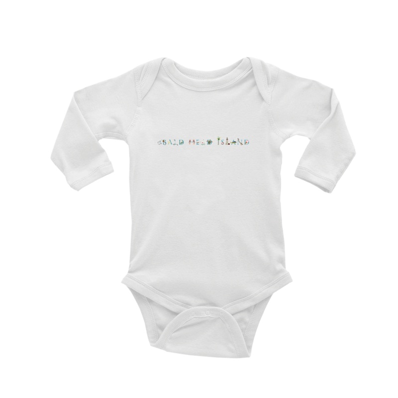 Bald Head Island baby snap up long sleeve