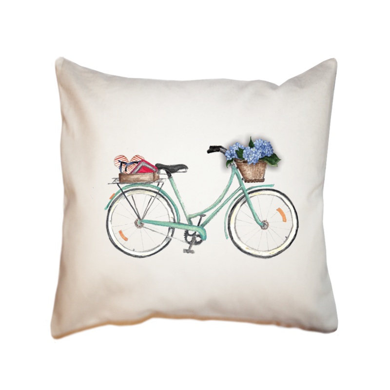 bike with books on back square pillow
