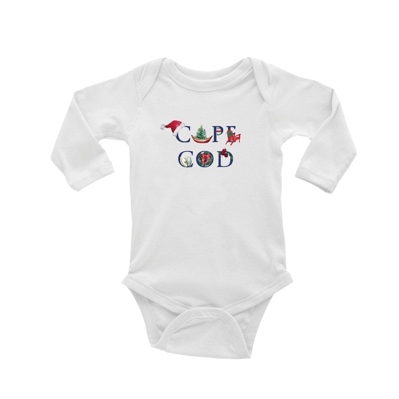 cape cod holiday baby snap up long sleeve
