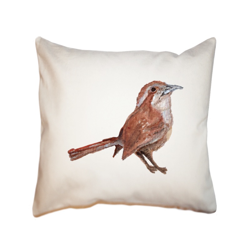 carolina wren square pillow