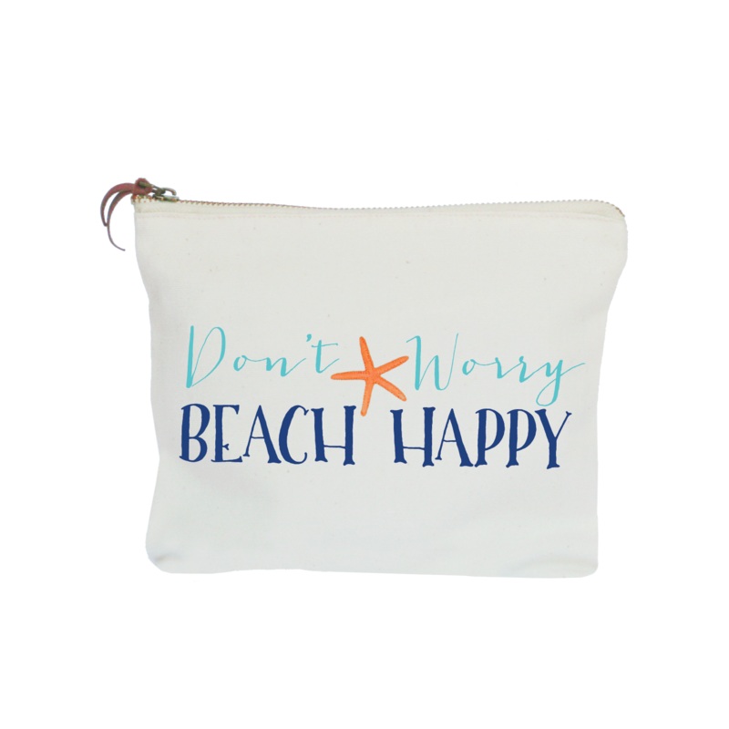 don’t worry beach zipper pouch