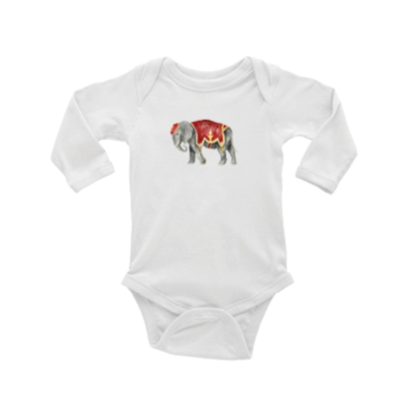 elephant baby snap up long sleeve