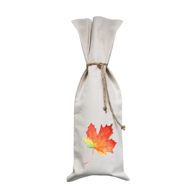 fall leaf wine bag