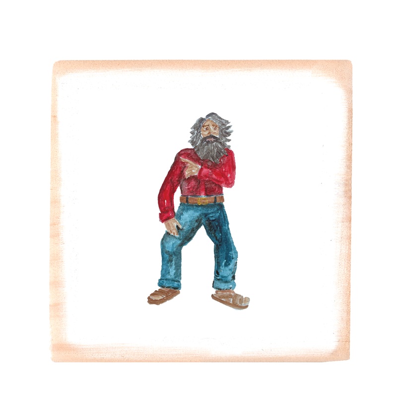 laguna beach greeter square wood block