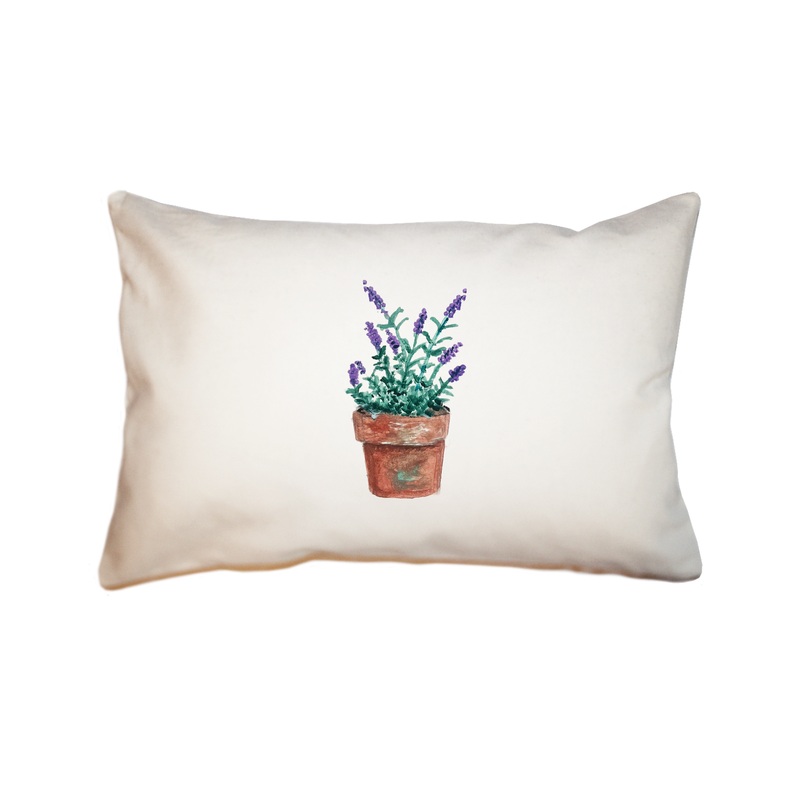 lavender in pot rectangle pillow