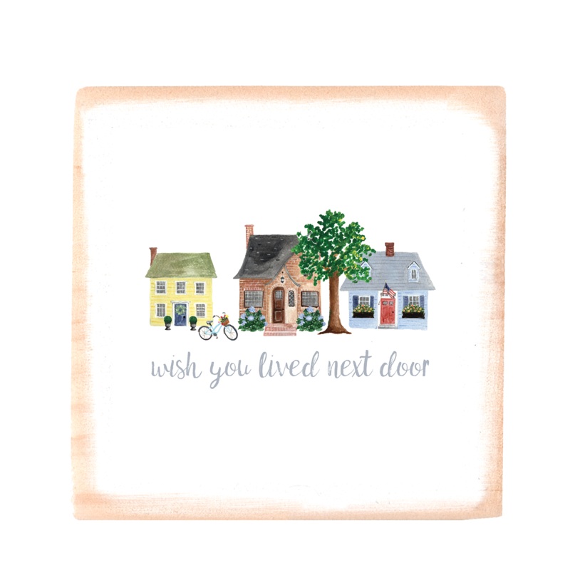 lived next door square wood block