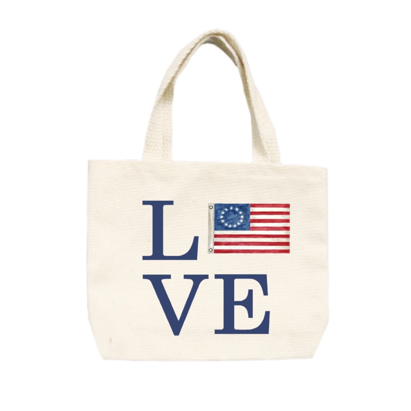love US flag small tote