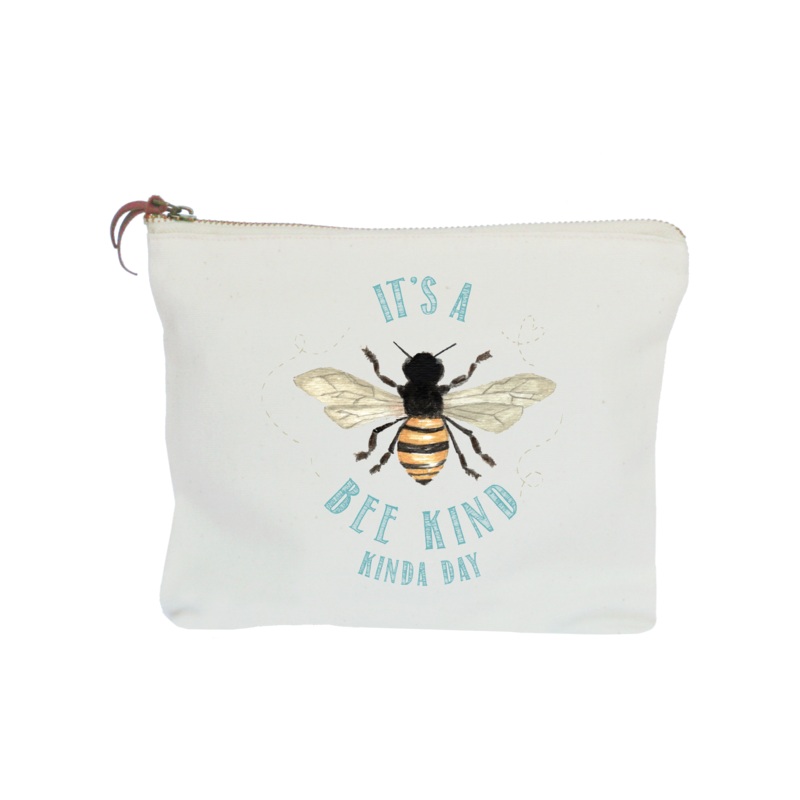 bee kind, kinda day zipper pouch