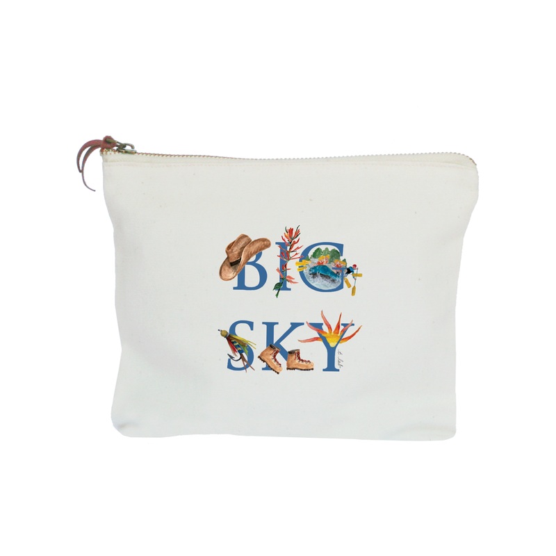 big sky spring summer fall zipper pouch